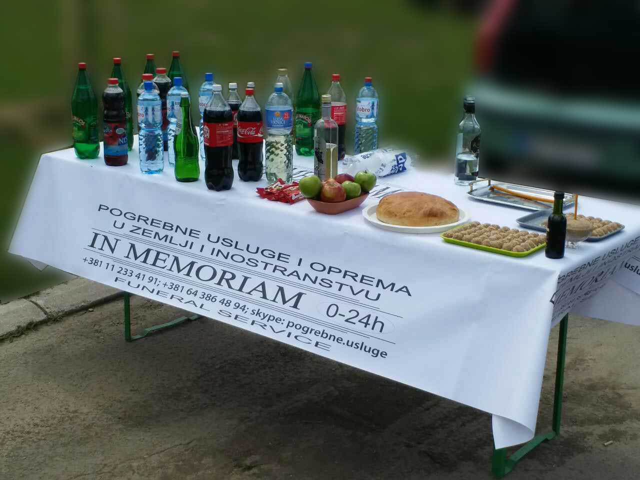 Refreshments at the cemetery