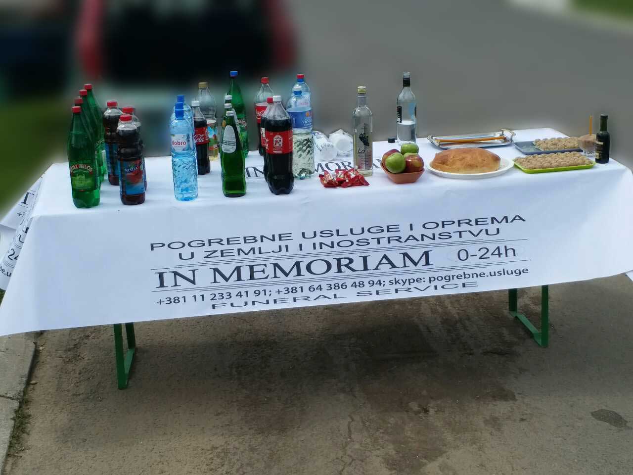 Refreshments at the cemetery
