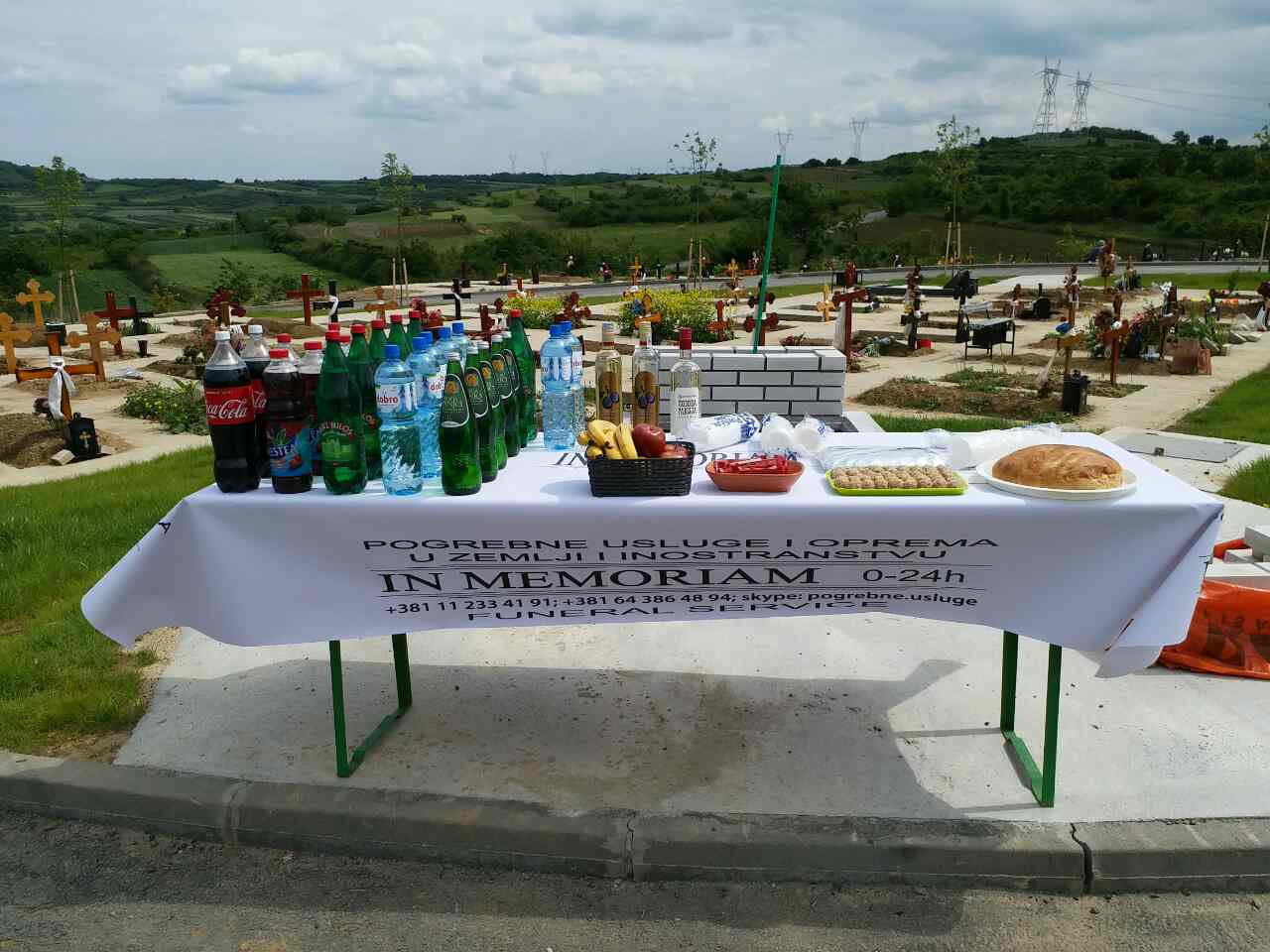 Refreshments at the cemetery