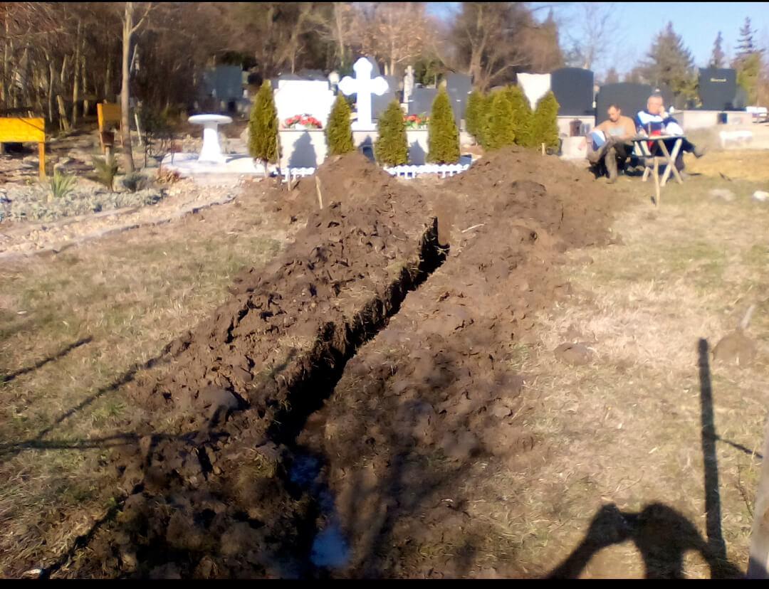 Excavation of graves